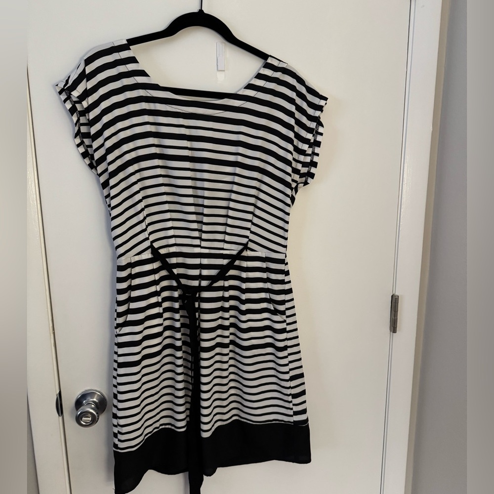 Black and White Striped Dress